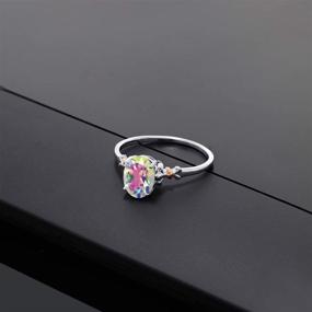 img 1 attached to 💍 Exquisite Gem Stone King Oval Mercury Mist Mystic Topaz Ring (0.80 Cttw) - 925 Sterling Silver & 10K Rose Gold Women Engagement Ring - Available sizes 5,6,7,8,9