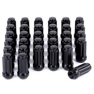 🔩 m14x1.5 black spline tuner lug nuts - xl 2 inches length | ford f250 f350 super duty, chevy silverado, gmc sierra | set of 32 logo