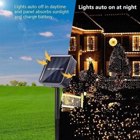 img 3 attached to Lomotech 33ft 100LED Solar String Lights: Waterproof Fairy Lights for Outdoor Decor, Patio, Garden, Party & Wedding - Warm White