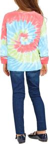 img 1 attached to Luvamia Tie Dye Sweatshirts for Girls - Casual Crewneck Long Sleeve Hooded Pullover Tops