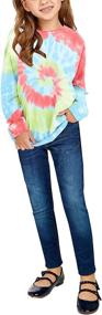 img 2 attached to Luvamia Tie Dye Sweatshirts for Girls - Casual Crewneck Long Sleeve Hooded Pullover Tops