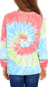 img 3 attached to Luvamia Tie Dye Sweatshirts for Girls - Casual Crewneck Long Sleeve Hooded Pullover Tops