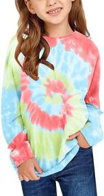 img 4 attached to Luvamia Tie Dye Sweatshirts for Girls - Casual Crewneck Long Sleeve Hooded Pullover Tops