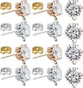 img 4 attached to Rhinestone Hypoallergenic Butterfly Stoppers Accessories