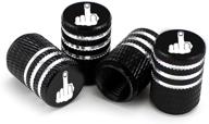 💀 cyan tire valve caps - car, truck, suv, motorcycle accessories (4 pack) - middle finger black - air valve stem caps logo