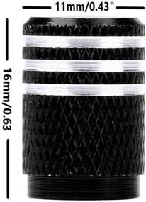 img 1 attached to 💀 Cyan Tire Valve Caps - Car, Truck, SUV, Motorcycle Accessories (4 Pack) - Middle Finger Black - Air Valve Stem Caps
