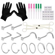 👃 sotica nose piercing kit - professional stainless steel piercing needles and clamps set for nose piercing supplies - includes 18g and 20g catheter needles logo