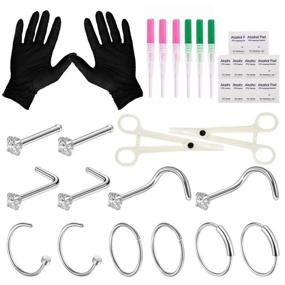 img 4 attached to 👃 SOTICA Nose Piercing Kit - Professional Stainless Steel Piercing Needles and Clamps Set for Nose Piercing Supplies - Includes 18G and 20G Catheter Needles