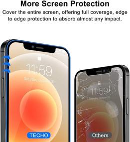 img 2 attached to 🔒 Защитная пленка TECHO Privacy Screen Protector для iPhone 12 Pro Max - антишпионское закаленное стекло с полным покрытием (2 шт.)