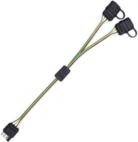 img 4 attached to 🔌 TORIBIO Universal Y-Splitter Plug for LED Trailer Lights and Tailgate Light Bar, 4 Pin Flat Y Extension Harness Adapter with 4 Way Plug and Play
