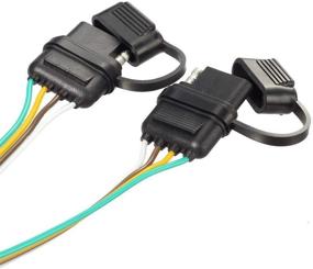 img 1 attached to 🔌 TORIBIO Universal Y-Splitter Plug for LED Trailer Lights and Tailgate Light Bar, 4 Pin Flat Y Extension Harness Adapter with 4 Way Plug and Play