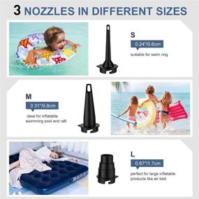 img 1 attached to Convenient Rechargeable Air Pump: TUOSTPY Electric Inflator/Deflator for Camping, Inflatables, Cushions, Bed, Sofa, and Boat