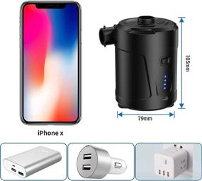 img 3 attached to Convenient Rechargeable Air Pump: TUOSTPY Electric Inflator/Deflator for Camping, Inflatables, Cushions, Bed, Sofa, and Boat