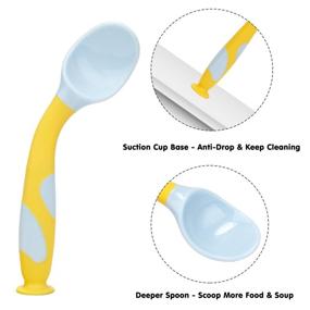 img 1 attached to 🥄 Qshare Baby Utensils Spoons: Travel-Friendly, Bendable & Easy Grip Training Spoons for Toddlers for Self-Feeding Learning (SuctionYellow)