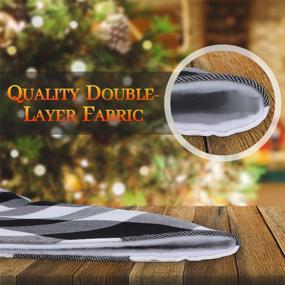 img 2 attached to 🎄 Waarms 48 Inch Xmas Tree Skirts - Buffalo Plaid Christmas Tree Skirt and Stocking Set - Premium Black and White Checked Mat for Festive Christmas Tree Decoration - 48 INCH Size