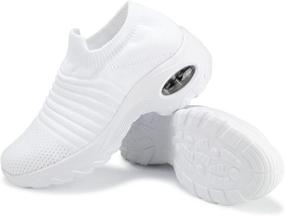 img 4 attached to KUNWFNIX Walking Sneakers Cushion Platform Women's Shoes