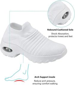 img 2 attached to KUNWFNIX Walking Sneakers Cushion Platform Women's Shoes