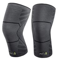 🏋️ gogokiwi 2 pack compression knee braces nylon - non-slip knee pads – relief from joint pain and stiffness – gradient compression knee sleeves for running, workouts, sports - knee support pad logo