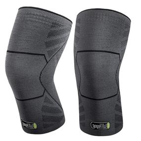 img 4 attached to 🏋️ GOGOKIWI 2 Pack Compression Knee Braces Nylon - Non-Slip Knee Pads – Relief from Joint Pain and Stiffness – Gradient Compression Knee Sleeves for Running, Workouts, Sports - Knee Support Pad