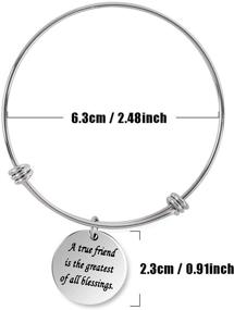 img 2 attached to 🎁 Pack of 5 Stainless Steel Best Friend Charm Bangle Bracelets - Friendship Gifts for Women, Female Friends, Girls - Birthday, Graduation, Inspirational