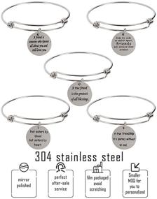 img 3 attached to 🎁 Pack of 5 Stainless Steel Best Friend Charm Bangle Bracelets - Friendship Gifts for Women, Female Friends, Girls - Birthday, Graduation, Inspirational