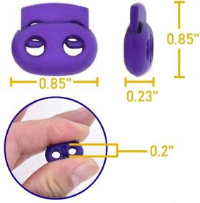 img 3 attached to Mandala Crafts Cord Lock Cord Stop Tightener Two Hole Fastener for Drawstrings, Shoelaces, Bow Cord, Bungee Cord - 20 PCs Purple, 0.85 Inch