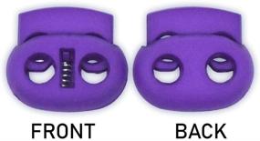 img 2 attached to Mandala Crafts Cord Lock Cord Stop Tightener Two Hole Fastener for Drawstrings, Shoelaces, Bow Cord, Bungee Cord - 20 PCs Purple, 0.85 Inch