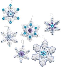 img 2 attached to Bucilla Sparkle Snowflake Ornament Kit, 6-Piece Set