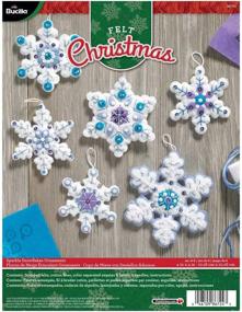 img 4 attached to Bucilla Sparkle Snowflake Ornament Kit, 6-Piece Set
