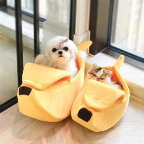 img 3 attached to 🍌 G Ganen Banana Pet Cat Bed House – Cute, Warm, Soft, Punny, Perfect for Dogs & Cats – Sofa Sleeping, Playing, & Resting Bed – Lovely Pet Supplies for Kittens & Cats