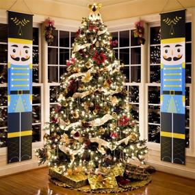 img 2 attached to 🎅 Outdoor Christmas Nutcracker Banners – 6ft Life Size Holiday Decor for Home Wall, Fireplace, Porch, Garage Door (Blue)