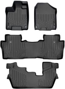 img 4 attached to 🏆 MAXLINER Custom Fit Floor Mats 3 Row Liner Set Black for Honda Pilot 2016-2021 8 Passenger Model (Excludes Elite Models)