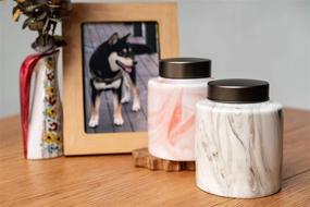 img 2 attached to 🐾 Marble Ceramic Pet Urn for Cats and Dogs - Perfect for Pet Memorials