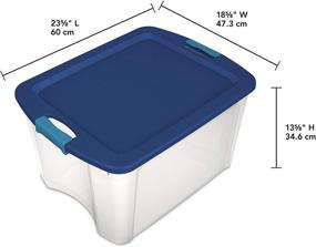 img 1 attached to 🔵 Sterilite 18 Gallon/68 Liter Latch and Carry Storage Containers - True Blue Lid, Clear Base, Blue Aquarium Latches (Pack of 6)