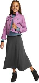 img 3 attached to 👗 Kidpik Large Girls' Clothing: Stylish Black Edge Maxi Skirt for Fashion-Forward Kids