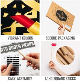 img 1 attached to 🎉 PartyGraphix 70th Birthday Props - Premium Pack for 70th Birthday Photo Booth | Durable Props in Gold and Black (34 Pieces)