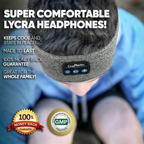img 3 attached to Comfortable CozyPhones Wireless Over-ear Headband Headphones - Adult Active Series in Gray