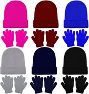 🧤 cooraby stretchy fingers burgundy boys' beanies: essential cold weather accessories logo