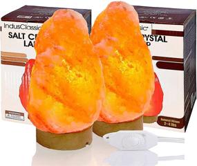 img 4 attached to Set of 2 IndusClassic LN-01 Natural Himalayan Pink Crystal Rock Salt Lamps, 6~8 Inch Height, with Dimmer Control Switch & Quality Gift Packaging