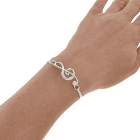 img 2 attached to 🎶 PammyJ Music Jewelry – Musician's Gift – Silver-tone Music Note Bracelet