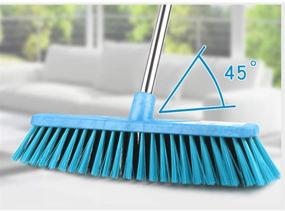 img 2 attached to JEBBLAS 18-Inch Wide Floor Scrub Brush With Long Handle - Commercial Push Broom for Patio, Heavy-Duty Deck Cleaning & Boat Scrubbing - Stiff Outdoor Yard Sweeping Brush - Heavy-Duty Garden Broom Sweeper