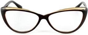 img 3 attached to 👓 Stylish Brown Two Tone Cat Eye Reading Glasses +3.00 for Women with Carrying Case Included