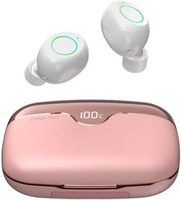 img 4 attached to 🎧 Wireless Earbuds for Small Ears - Rose Gold, iWALK 2500mAH 80H with Built-in Mic, Hi-Fi Stereo Sound, LED Display, Volume Control, Power Bank Feature, Twin & Mono Mode