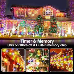 img 2 attached to 🎄 640 LED 65 FT Multicolor Christmas Lights with 120 Drops - Outdoor Plug-In Curtain Fairy Lights for Wedding Party, Holiday, Bedroom, Garden, Patio - 8 Modes of Christmas Decorations - Indoor Use