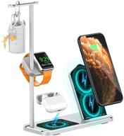 🔌 aojue 4-in-1 wireless charger stand: iwatch 5/4/3/2/1, airpods, iphone 11 pro, samsung galaxy s9, headphones holder logo