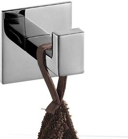 img 3 attached to Melairy Self-Adhesive 304 Stainless Steel Square Towel Hook in Sliver Chrome 🧷 Finish - Coat Hat Door Hook Hanger for Bathroom Accessories, No Screws Required