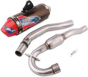 img 2 attached to Улучшите свою поездку: JFG RACING Мотоциклетный глушитель Slip On Exhaust Muffler Pipe Full System для CRF150F CRF230F 2003-2013