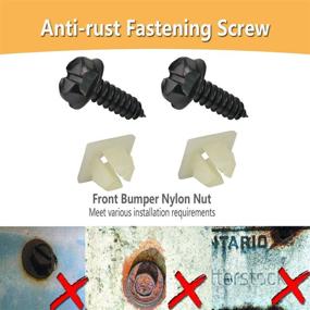 img 1 attached to Black License Plate Screws - Rust-Proof Stainless Steel Screws