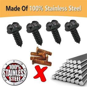 img 3 attached to Black License Plate Screws - Rust-Proof Stainless Steel Screws