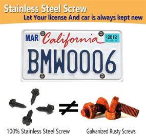 img 2 attached to Black License Plate Screws - Rust-Proof Stainless Steel Screws